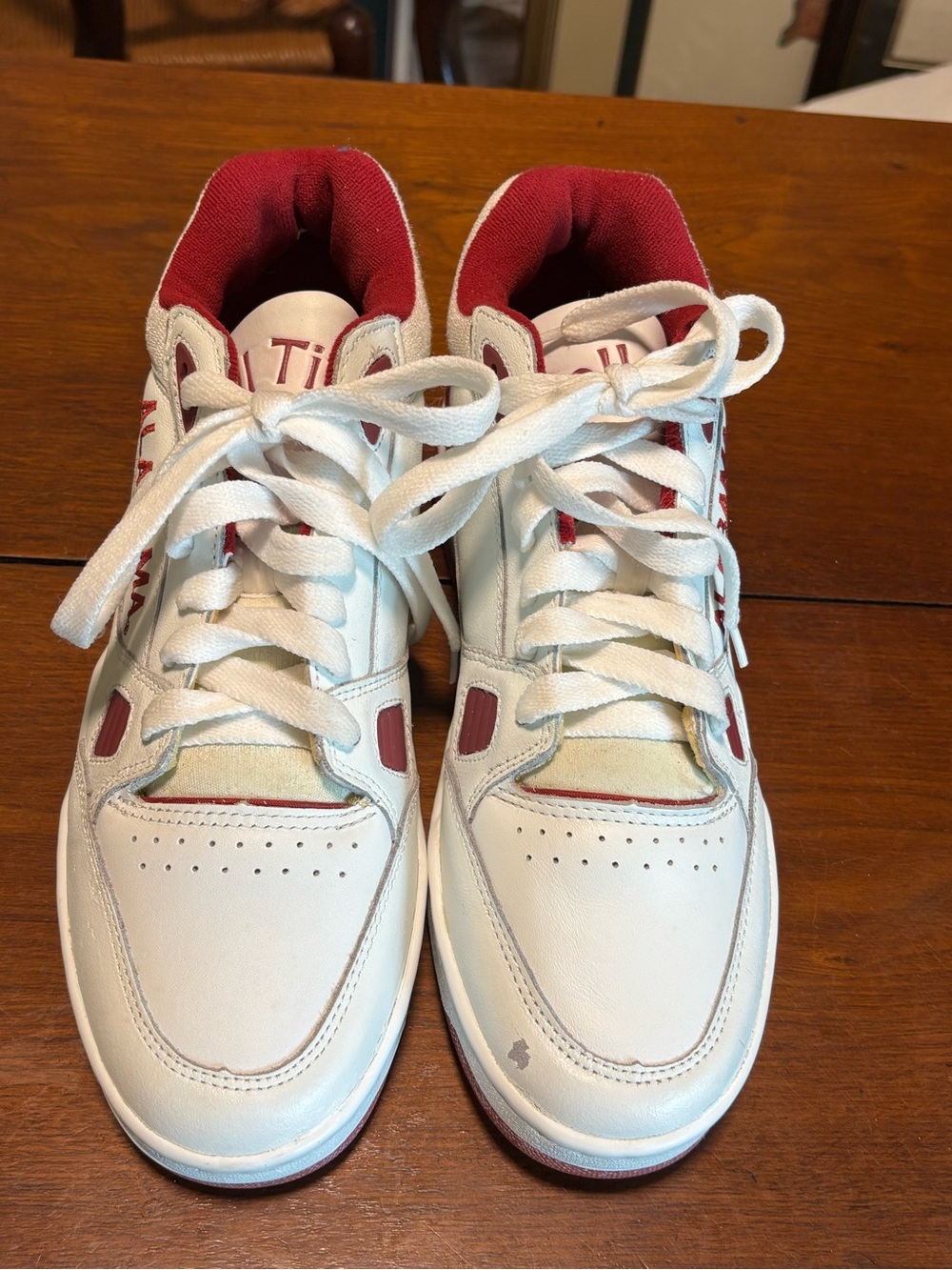 Pro-Joggs Vintage University Of Alabama Crimson Tide White Leather Sneakers 9M